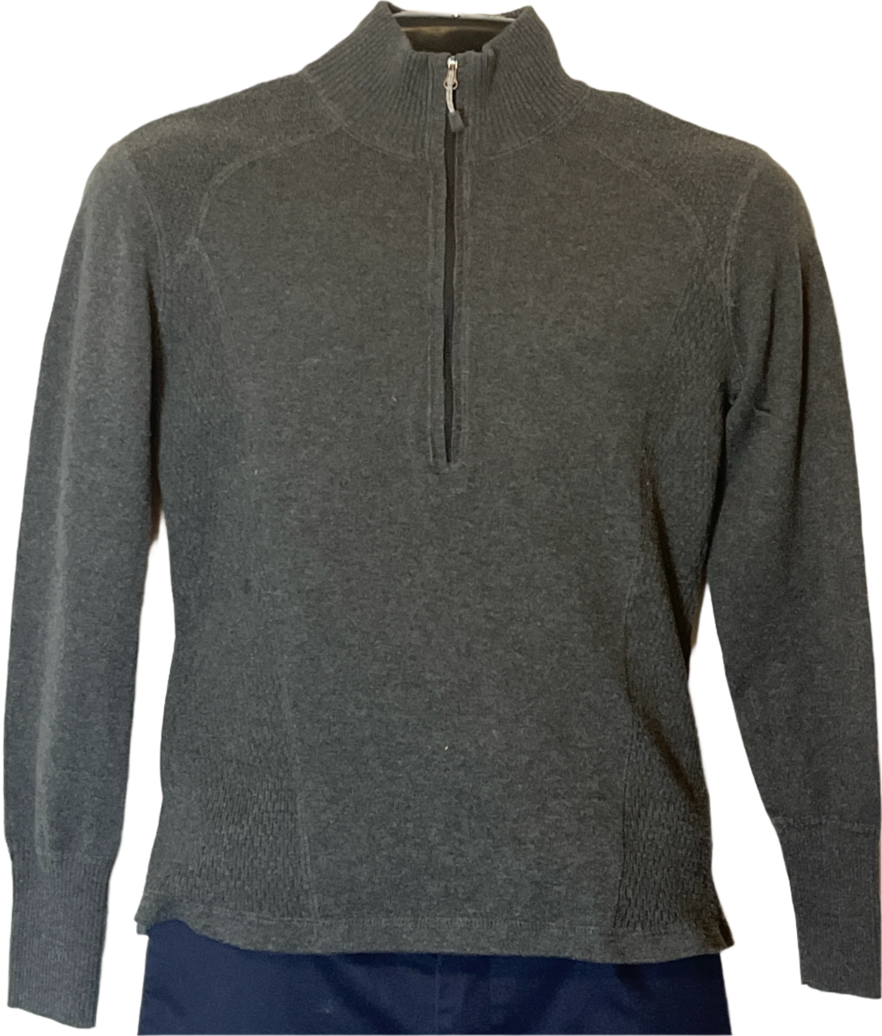 Eddie Bauer Men’s Pullover with quarter zip Gray Sweater(size large)