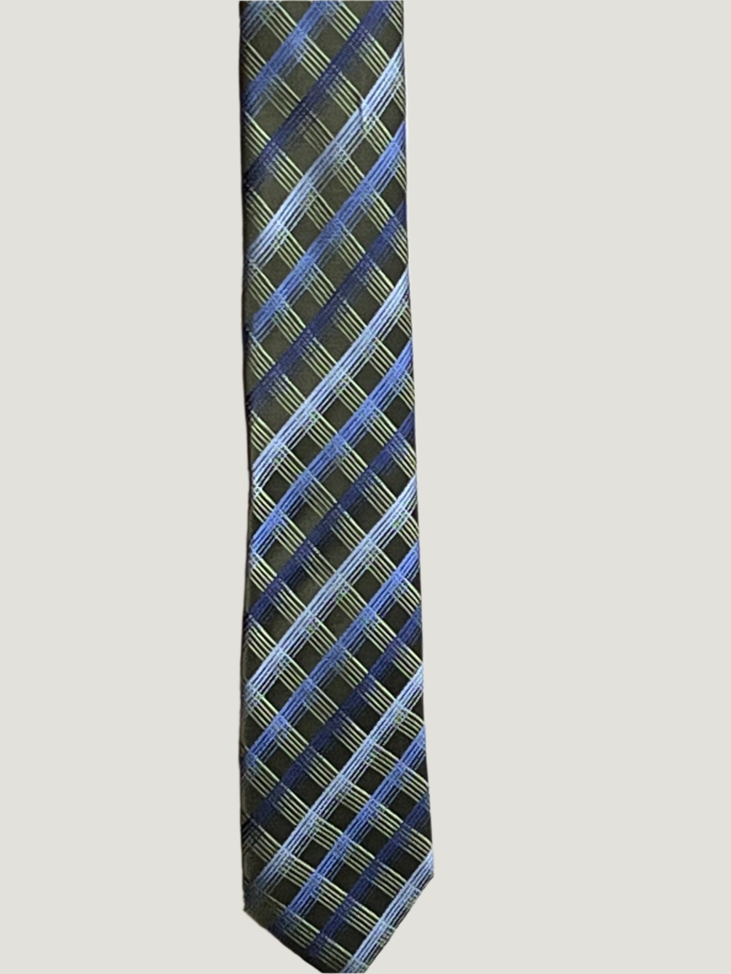 Geoffrey Beene-Blue and Green 100% Silk Necktie