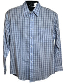 Banana Republic-Long Sleeves Blue and White Striped Men’s Shirt(size Large)