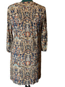 Tommy Hilfiger Multicolored(blue, beige) Boho style dress with Bishop sleeves (wide sleeves)