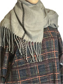 Alpine Swiss warm long light gray scarf