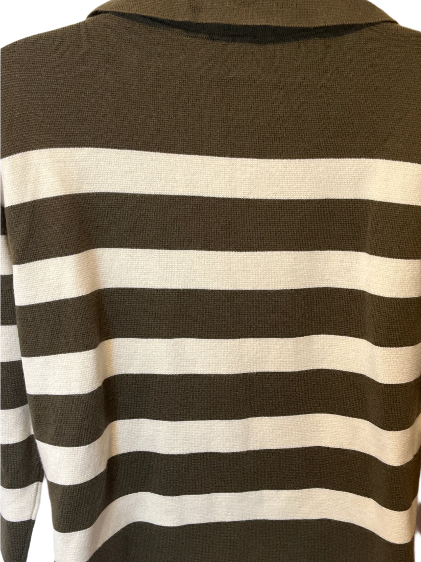 Talbots Brown and Beige Pull over Striped V neck sweater(Size 2x).