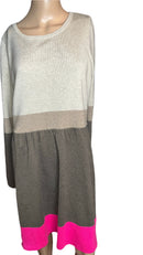 Eliza Multicolored(Beige, Brown, Pink) sweater dress (size Large)