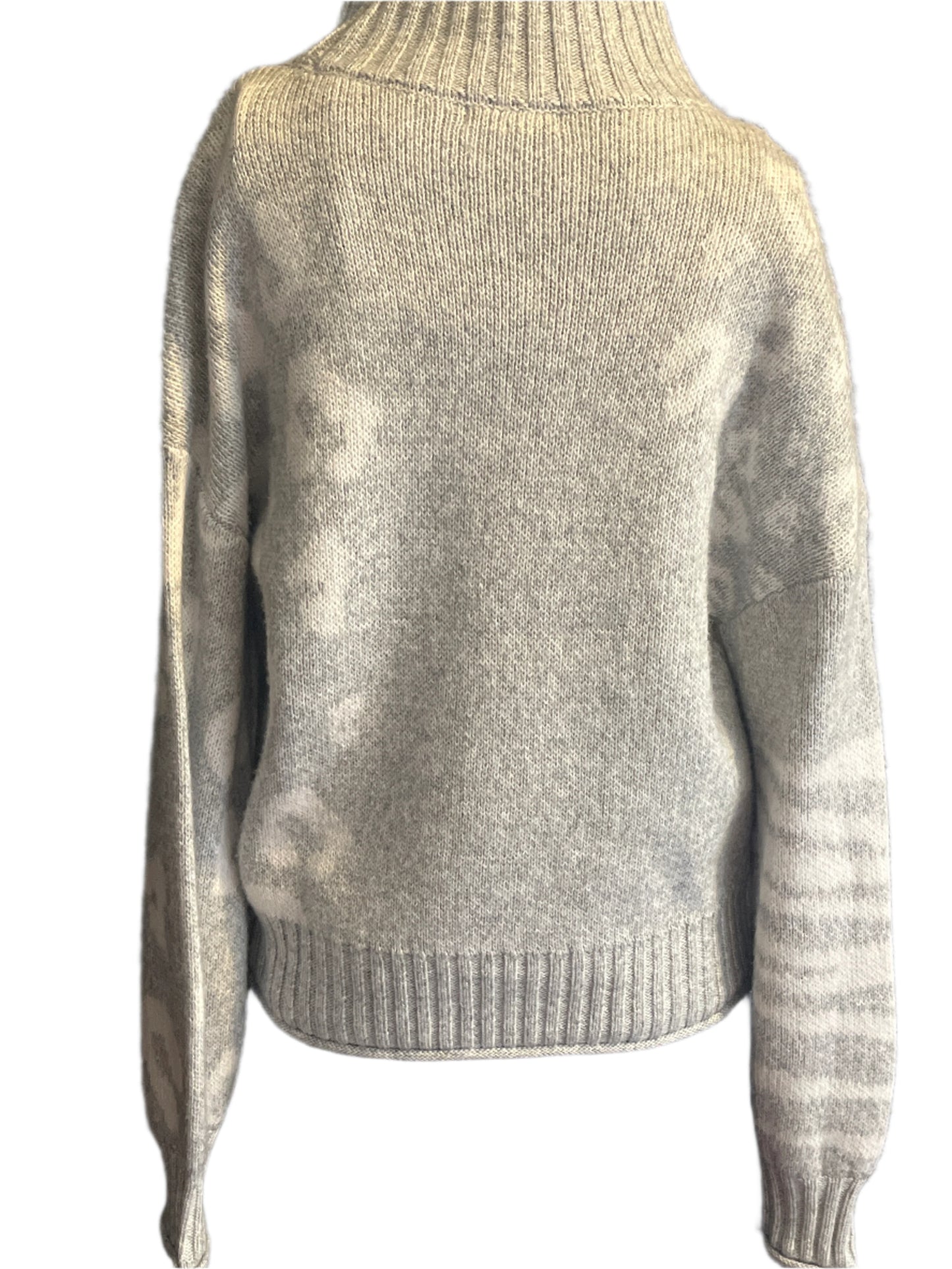 Nine West Light Gray and White Pull over Cowl Neck light Sweater(Size S)