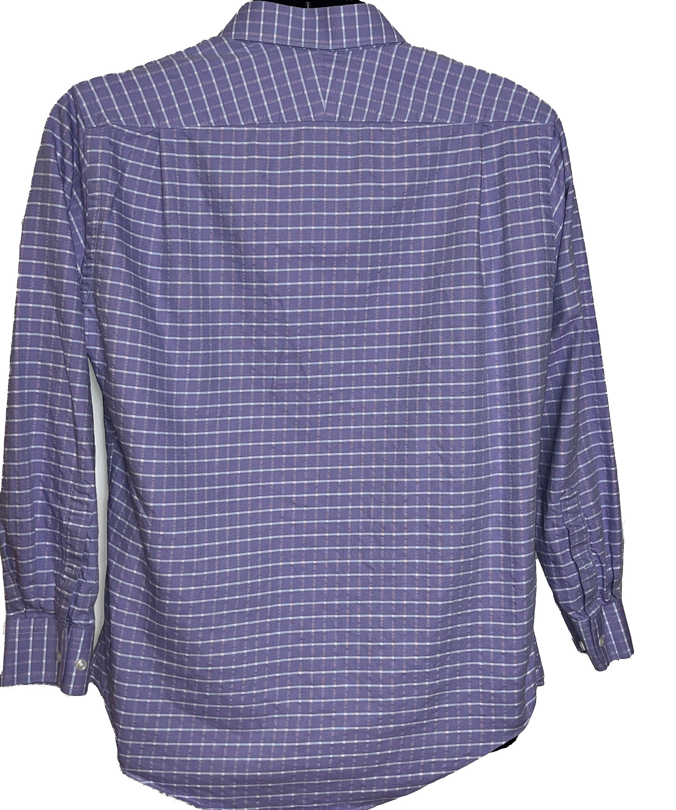 Neiman Marcus Lavender/Purple & White Plaid Men’s Shirt(Large)