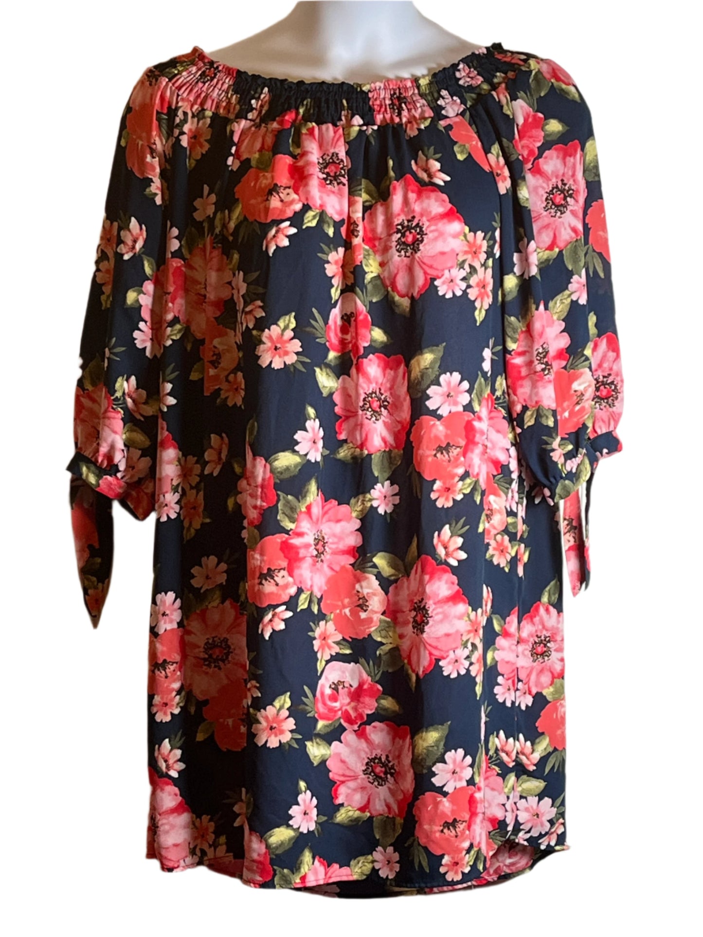 Love J Blue/Pink Floral Kimono Style Dress (Size 2x)