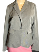 Banana Republic Gray striped 1 Buttoned Suit Jacket with pockets(size 4)