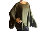 Green Pull Over Blouse with Bell Sleeves (Worthington) Size XXL