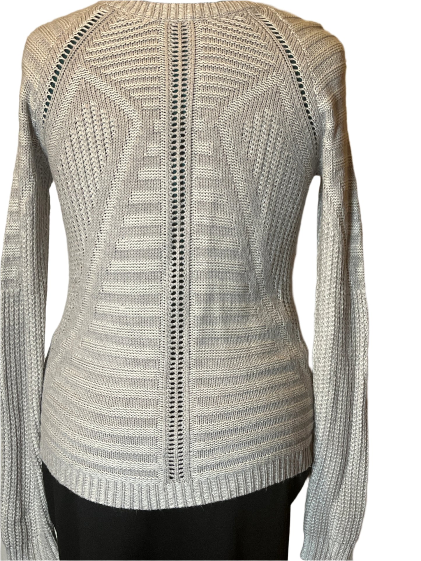 The Limited Light Gray Loose Woven Zipper(Size Small) Sweater