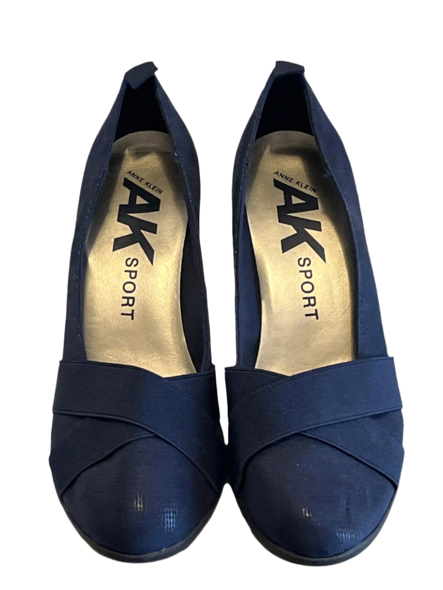 Ann Klein Sport-Navy Blue Cuban Heels 3 inch Heels Shoes( size 6M )