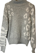 Nine West Light Gray and White Pull over Cowl Neck light Sweater(Size S)