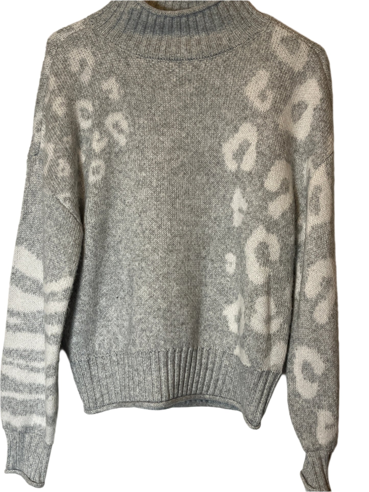 Nine West Light Gray and White Pull over Cowl Neck light Sweater(Size S)