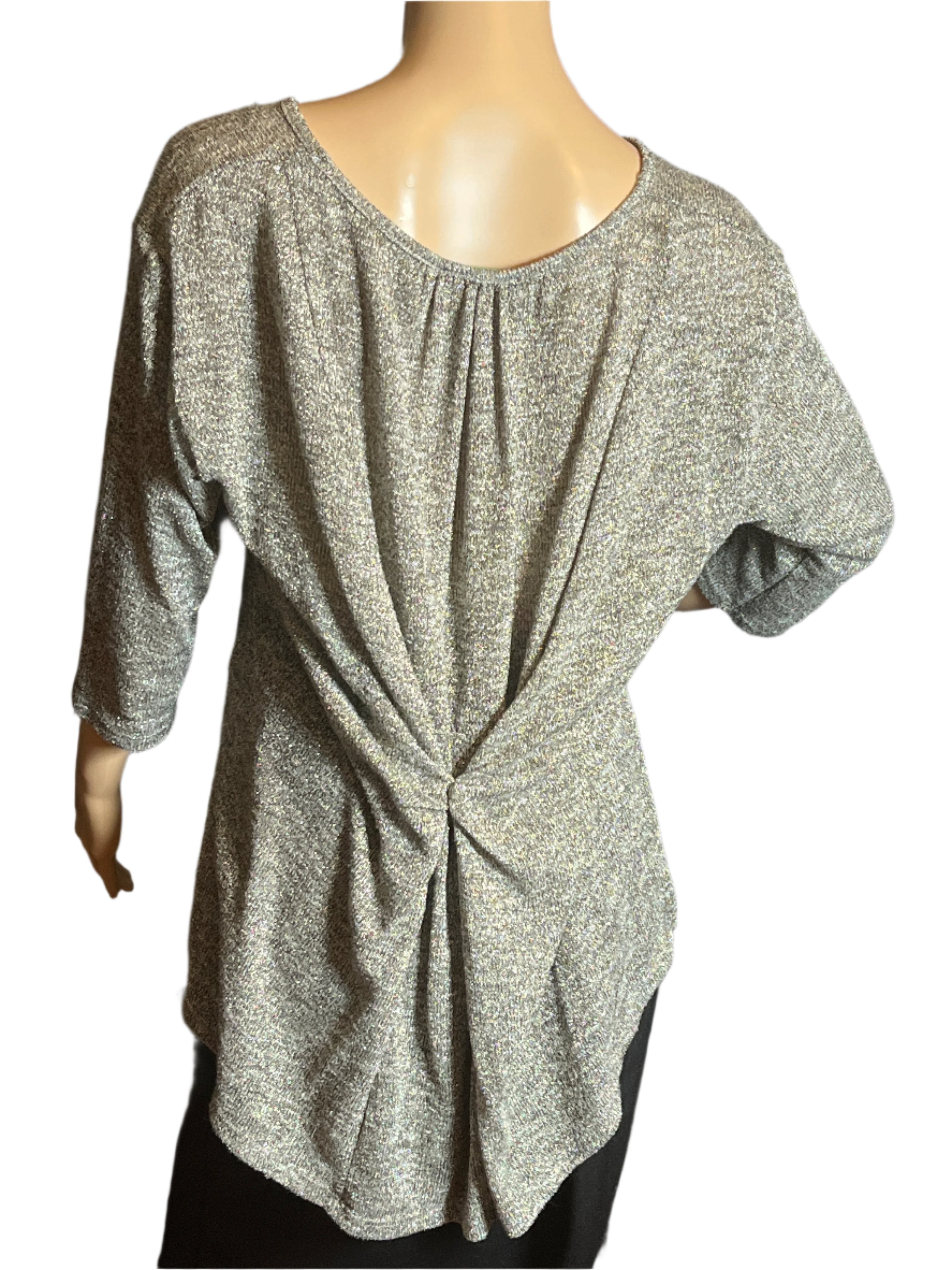 Forever 21 Plus Size Dressy Women’s Sparkling Gray Top/Shirt