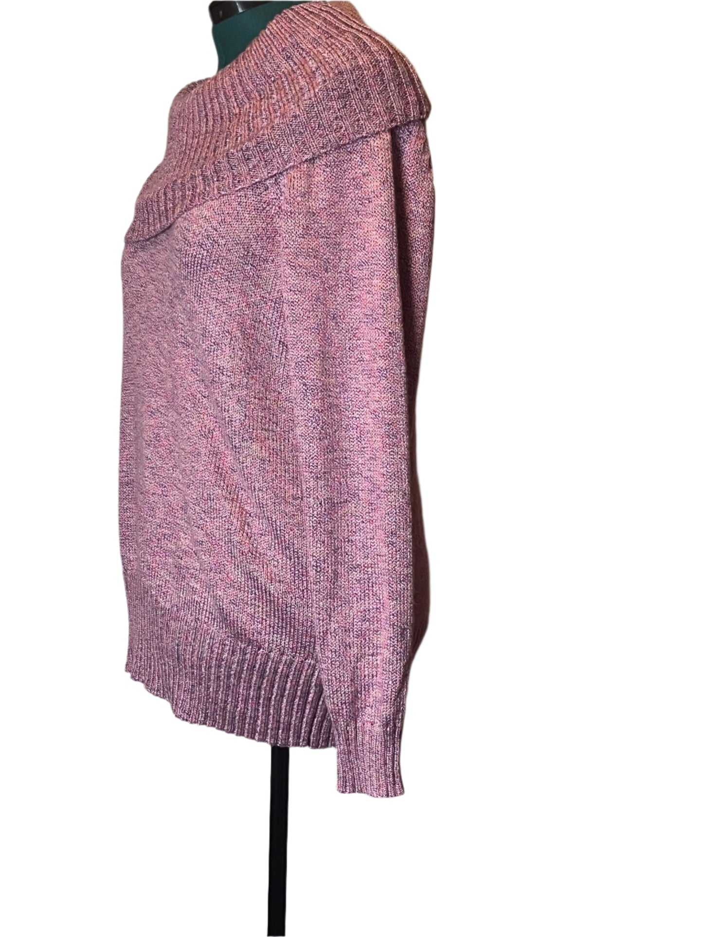 Caroline Taylor Boat Neckline Pink/Lavender Sweater(Size 2X)