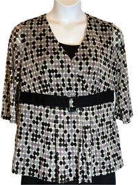 3/4 pull over black, gray, lavender (size 1x) Apt 9 lady’s blouse/Top (size 1x)