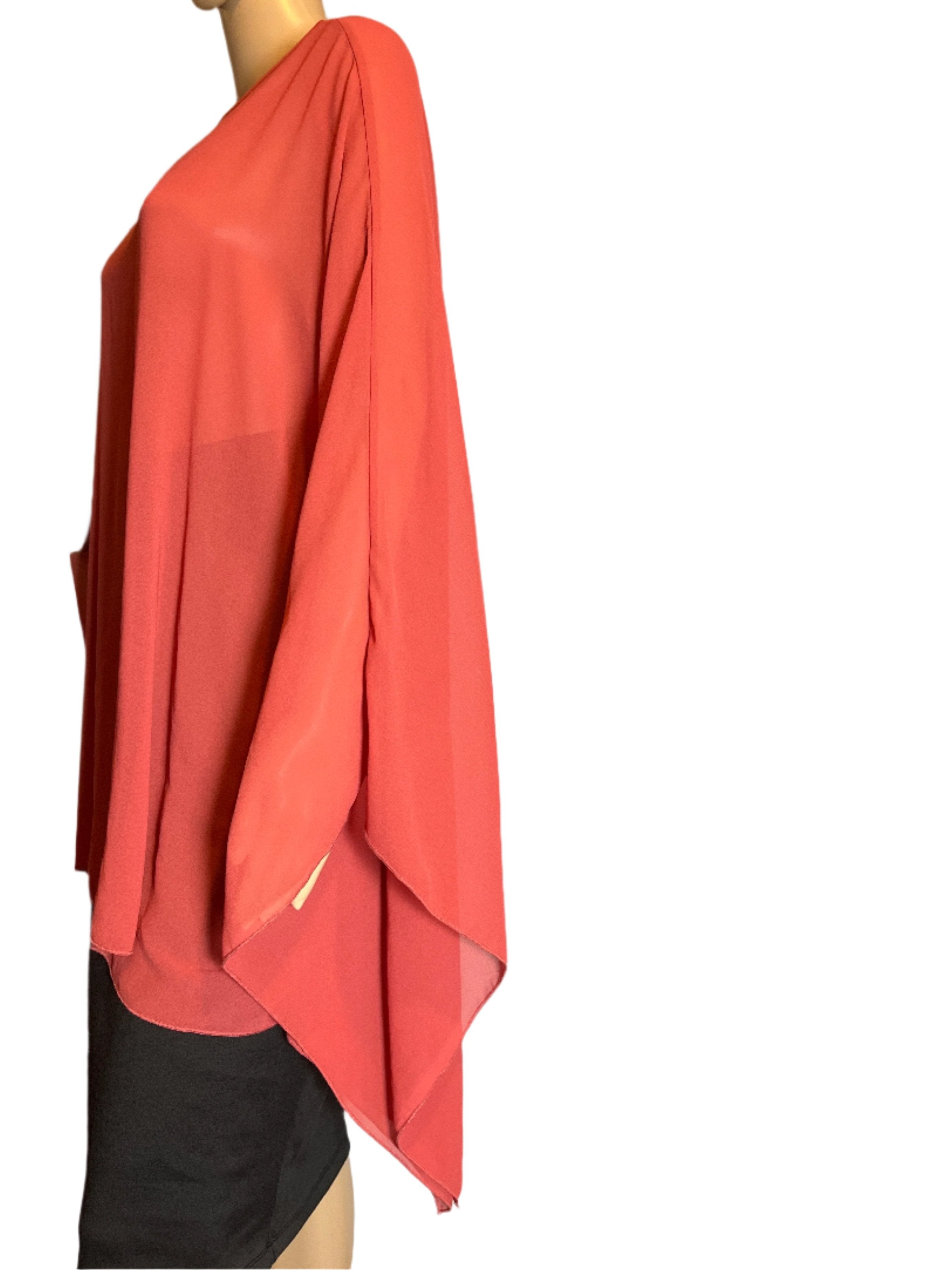 Bat wing( 2xL) pink-asymmetrical Pull over blouse