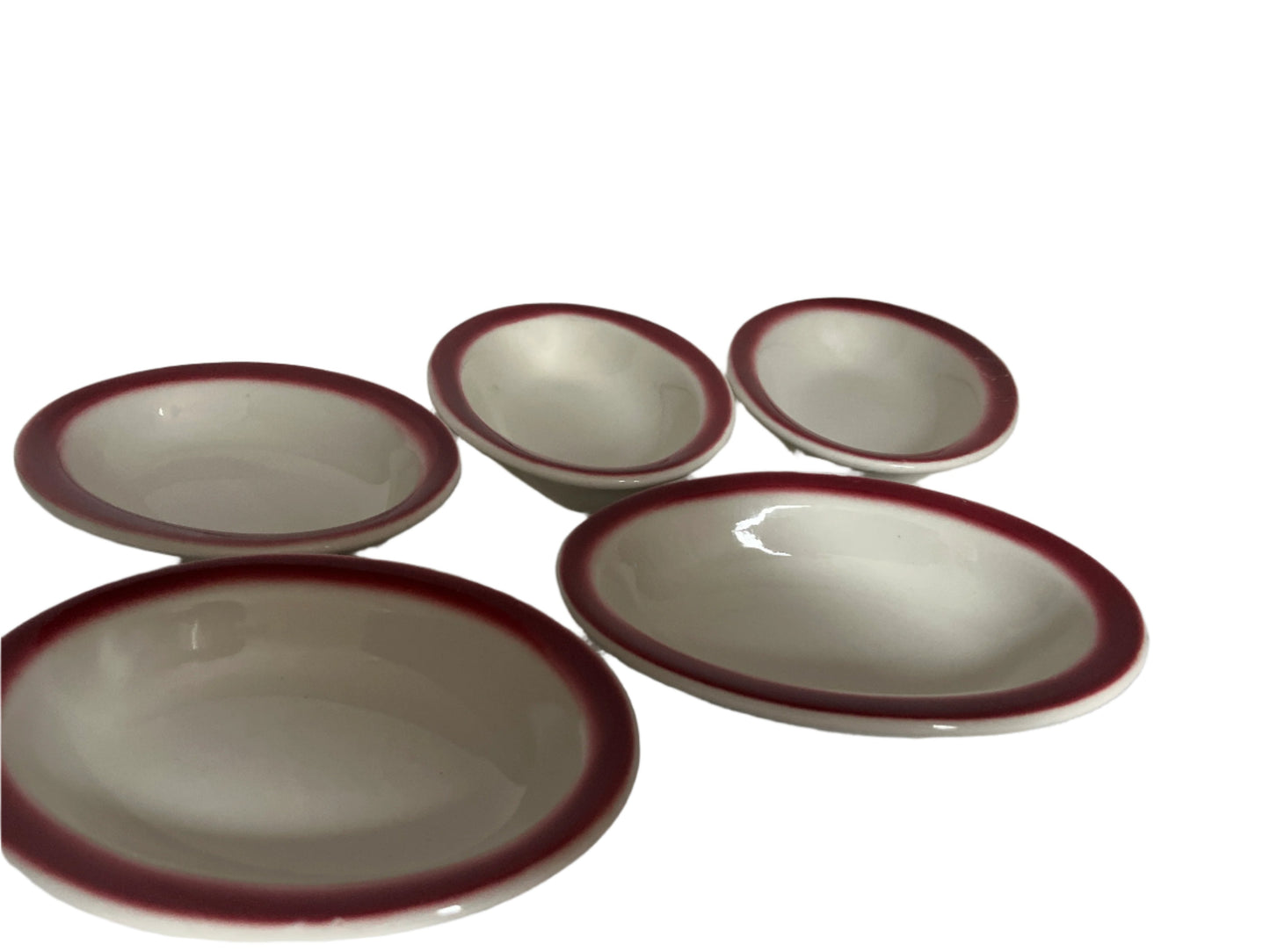 Small Porcelain Dessert serving oval plates(set of 5)