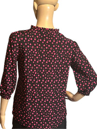 Cocomo Casual 3/4 Sleeves women’s black with pink distinct pattern pull over shirt/blouse (size Petite small) from Cocomo.