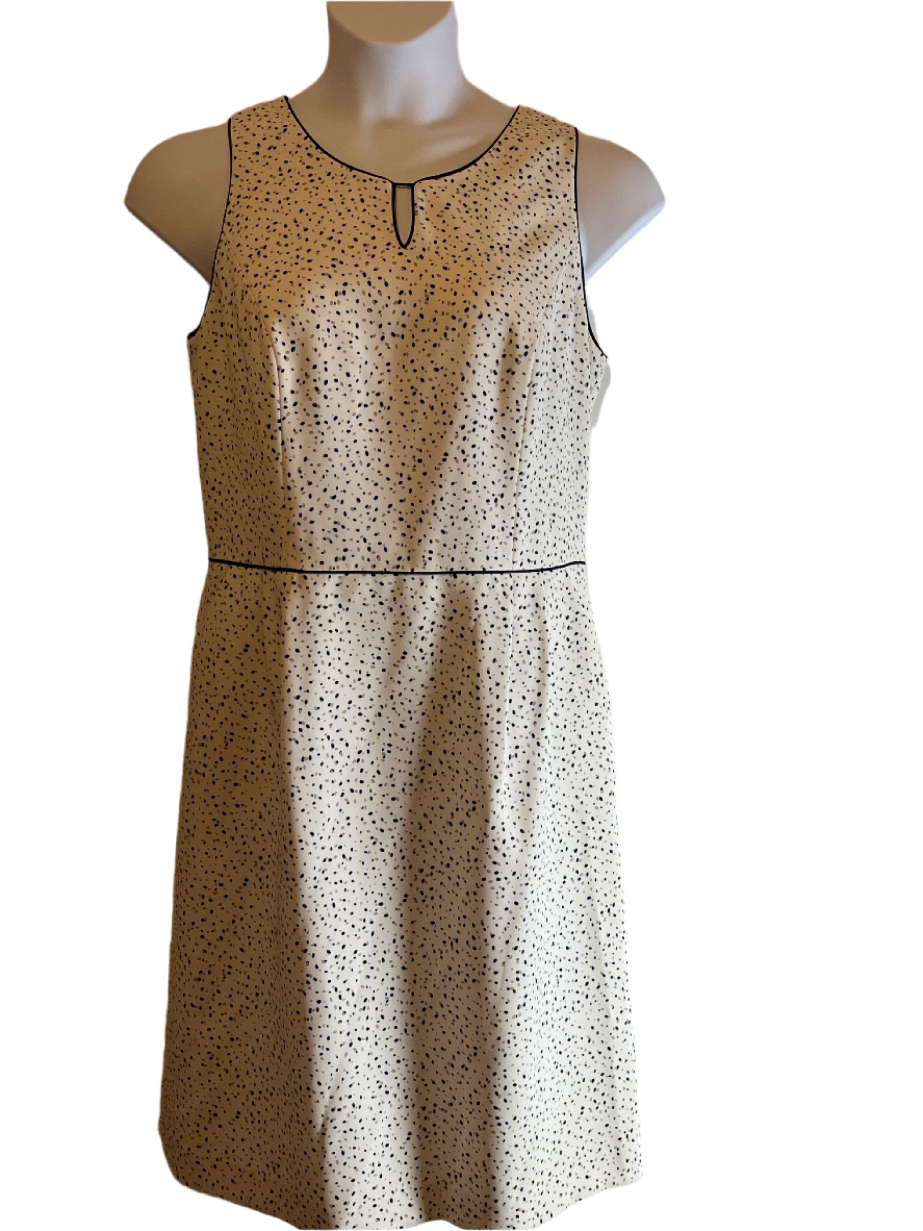 JM Studio by John Meyer white and multicolored dots A-Line dress