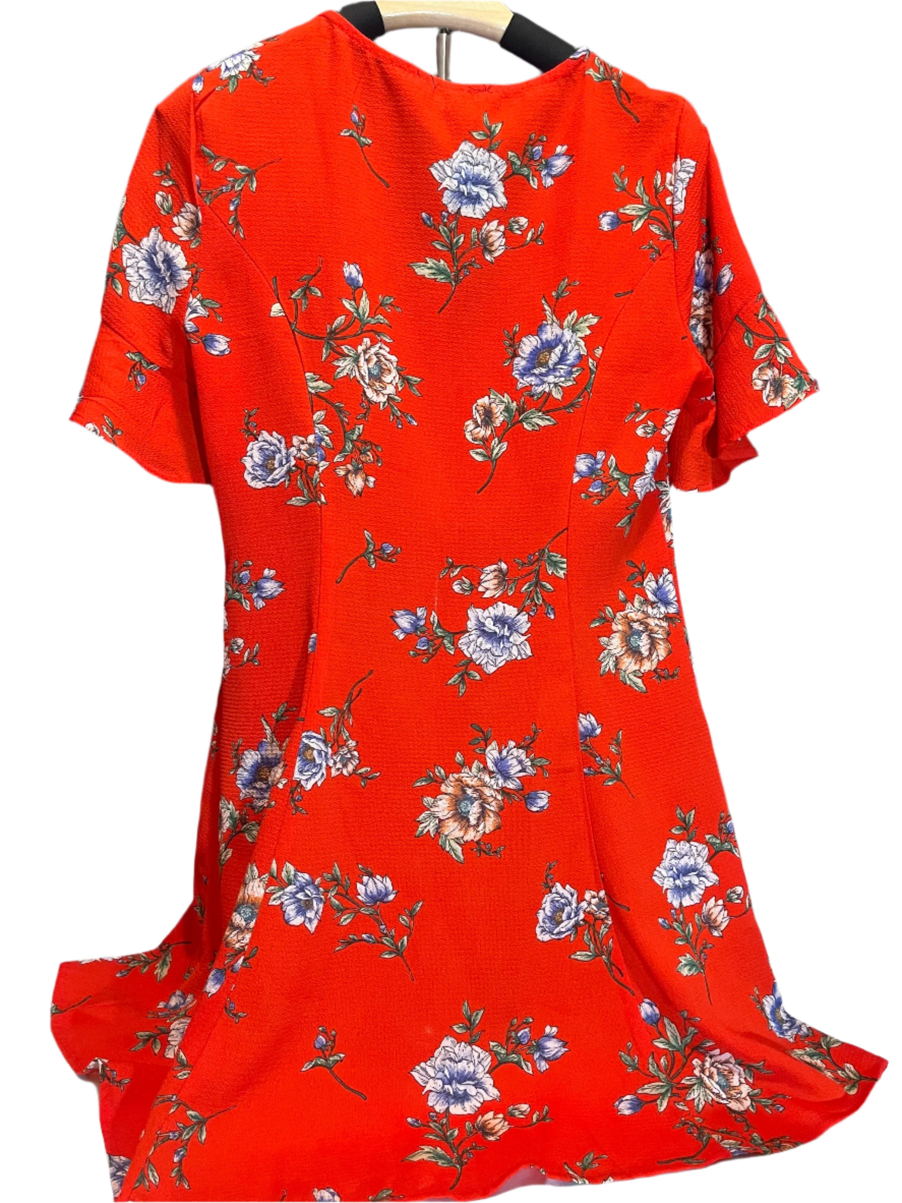 Forever21 beautiful Skater Red mini floral dress (Size Small Petite) dress