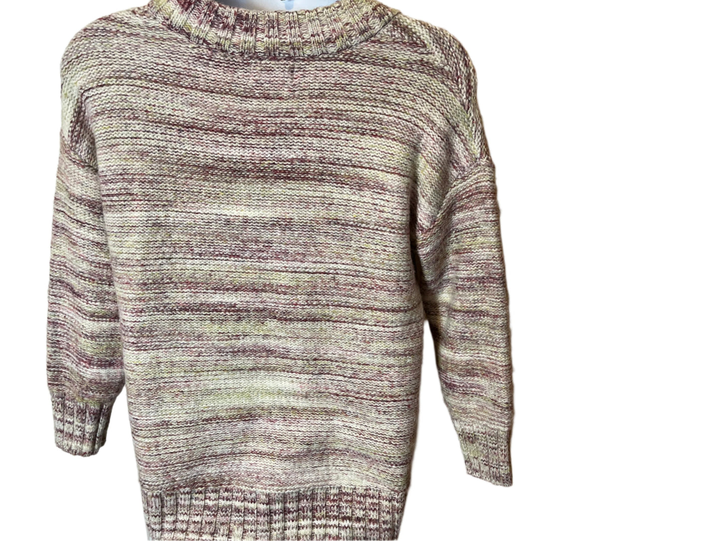 Old Navy Purple/Beige Pull Over Long Sleeves Sweater(Size L)