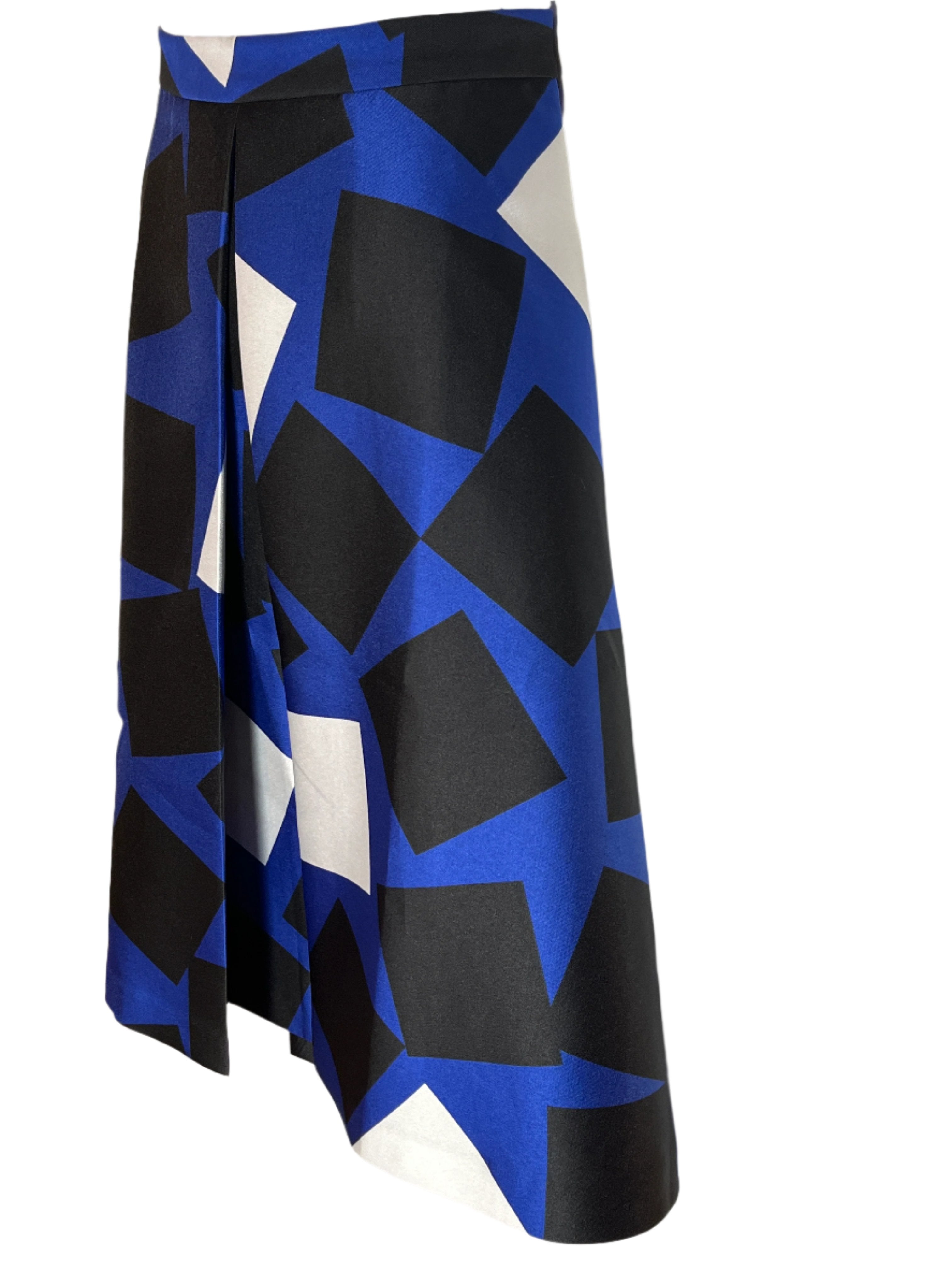 Lane Bryant Godet Style Blue/Black/White Knee Length Skirt (size 16)