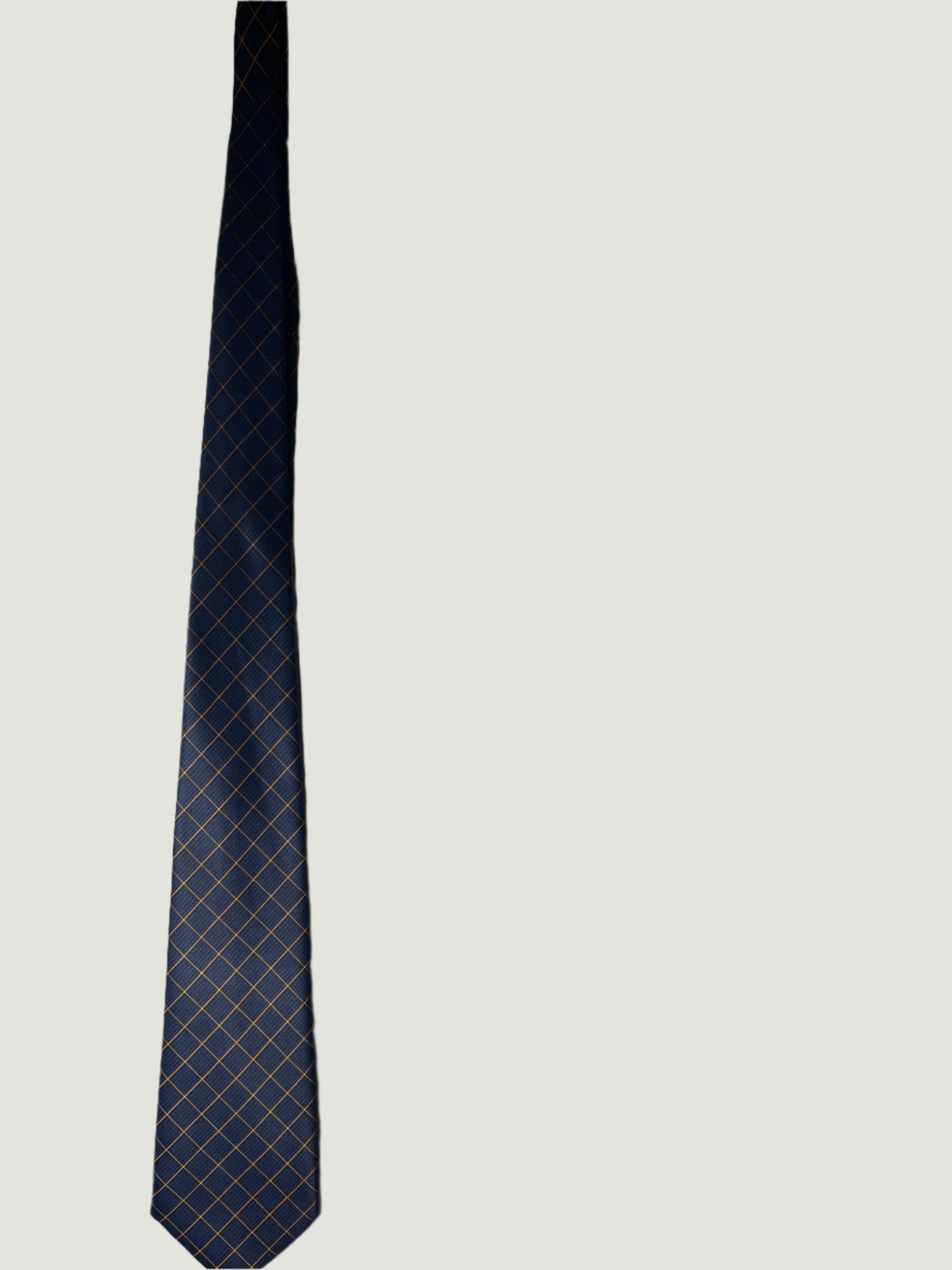 Seth & Bello Handmade Blue and Gold Plaid Men’s Suit Tie (Necktie)