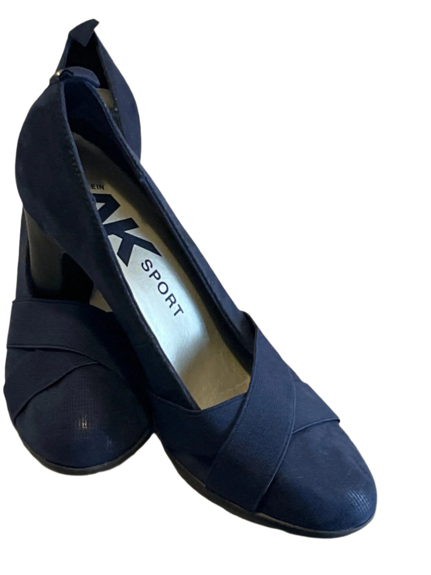 Ann Klein Sport-Navy Blue Cuban Heels 3 inch Heels Shoes( size 6M )