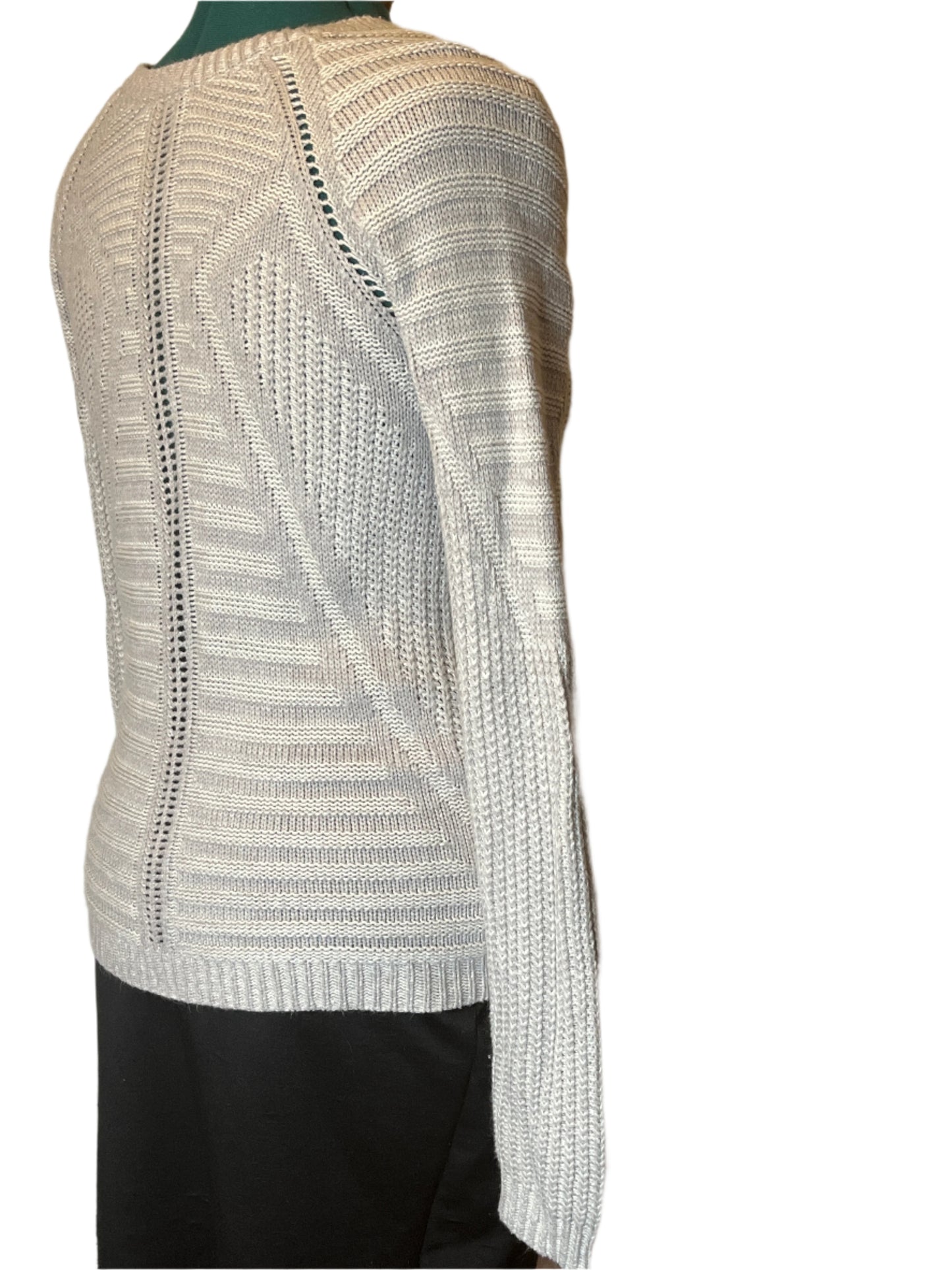 The Limited Light Gray Loose Woven Zipper(Size Small) Sweater