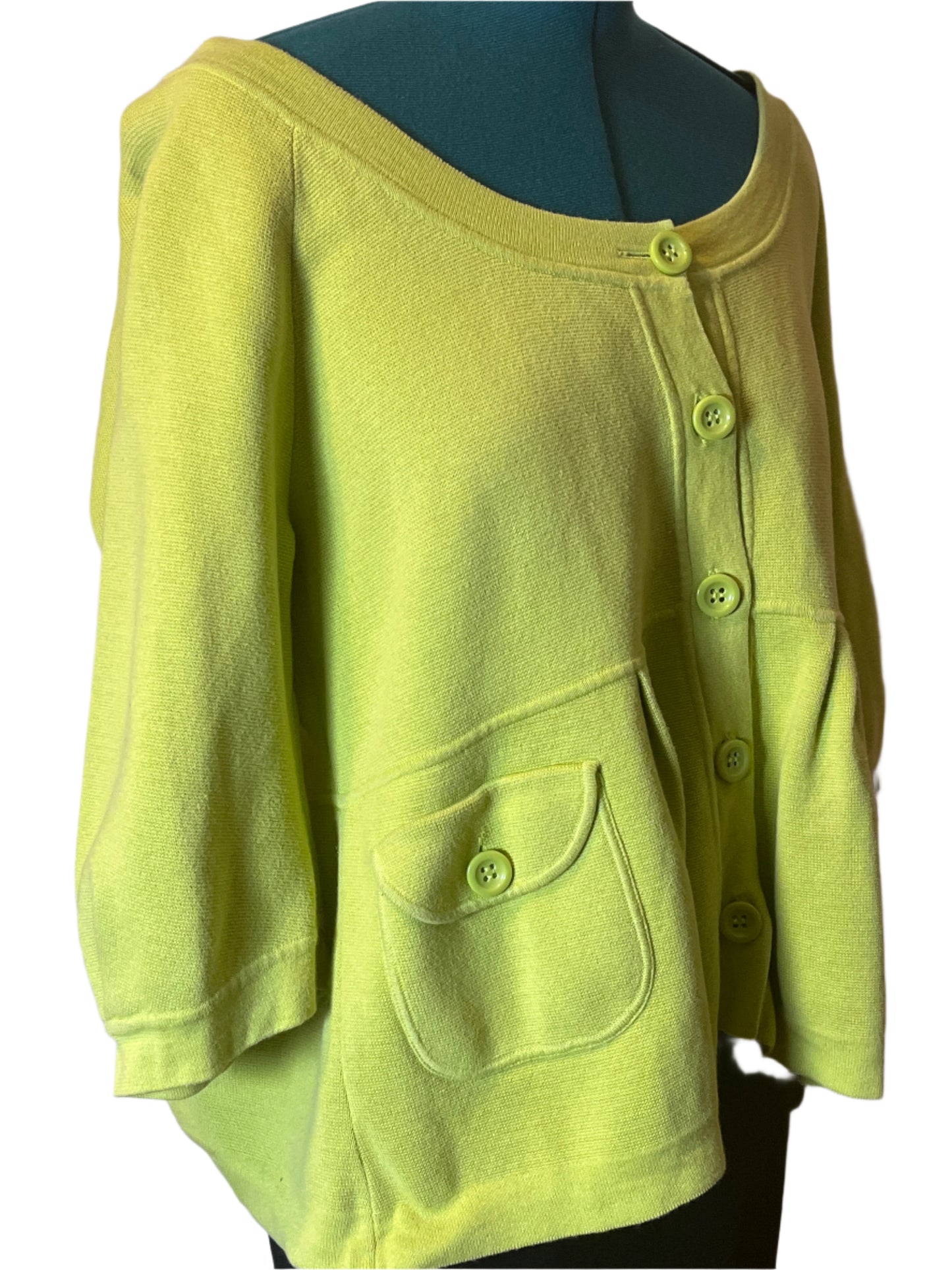 Nine West Green Button Cardigan/Sweater (Size 1X)