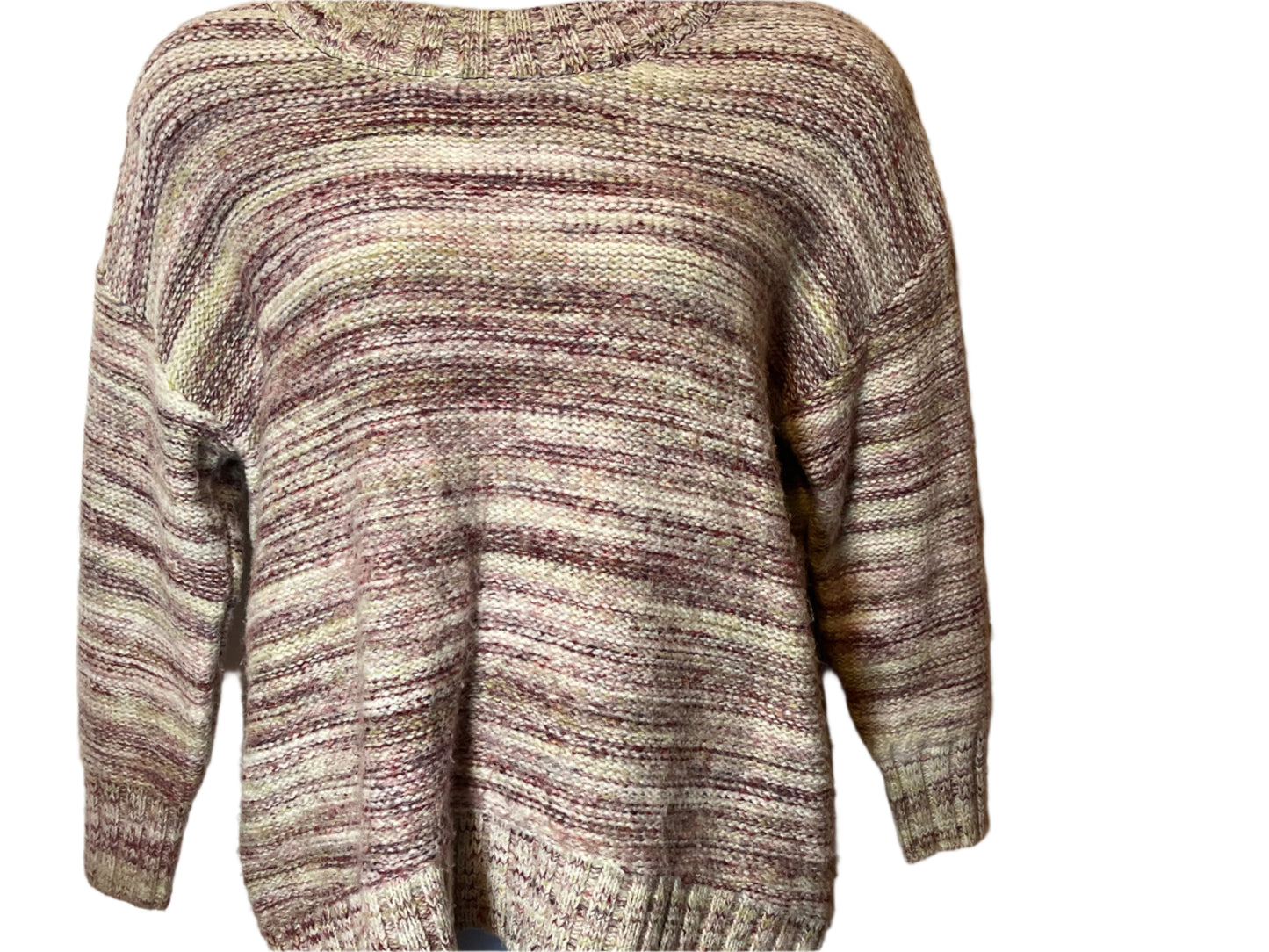 Old Navy Purple/Beige Pull Over Long Sleeves Sweater(Size L)