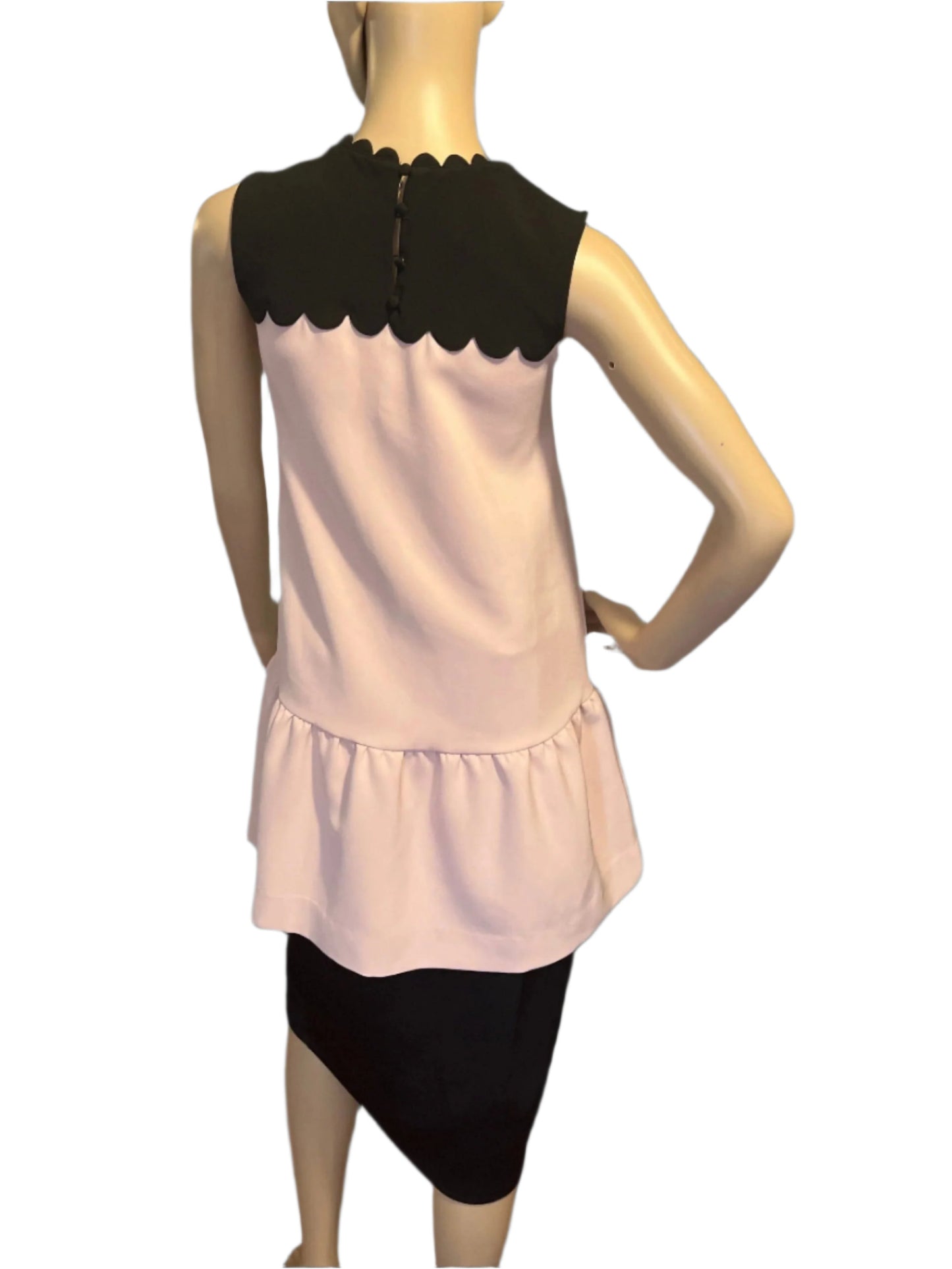 Victoria Beckham Pink and Black Skater Dress (size Large)