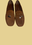 Enzo Angiolini Leather Upper Brown Flats (Size 7.5)