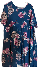 Stylish Floral short sleeves dress (Size 14W), (Belt for illustration only)