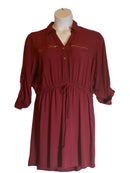 Louise Paris (size 2x) Burgundy Dropped Waist Dress