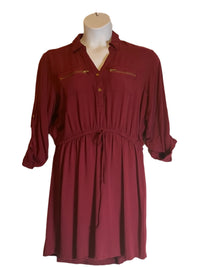 Louise Paris (size 2x) Burgundy Dropped Waist Dress