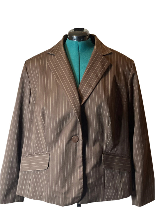 NortonMcNaughton Woman Blazer-1 Button (Lined) Brown (size 22W)