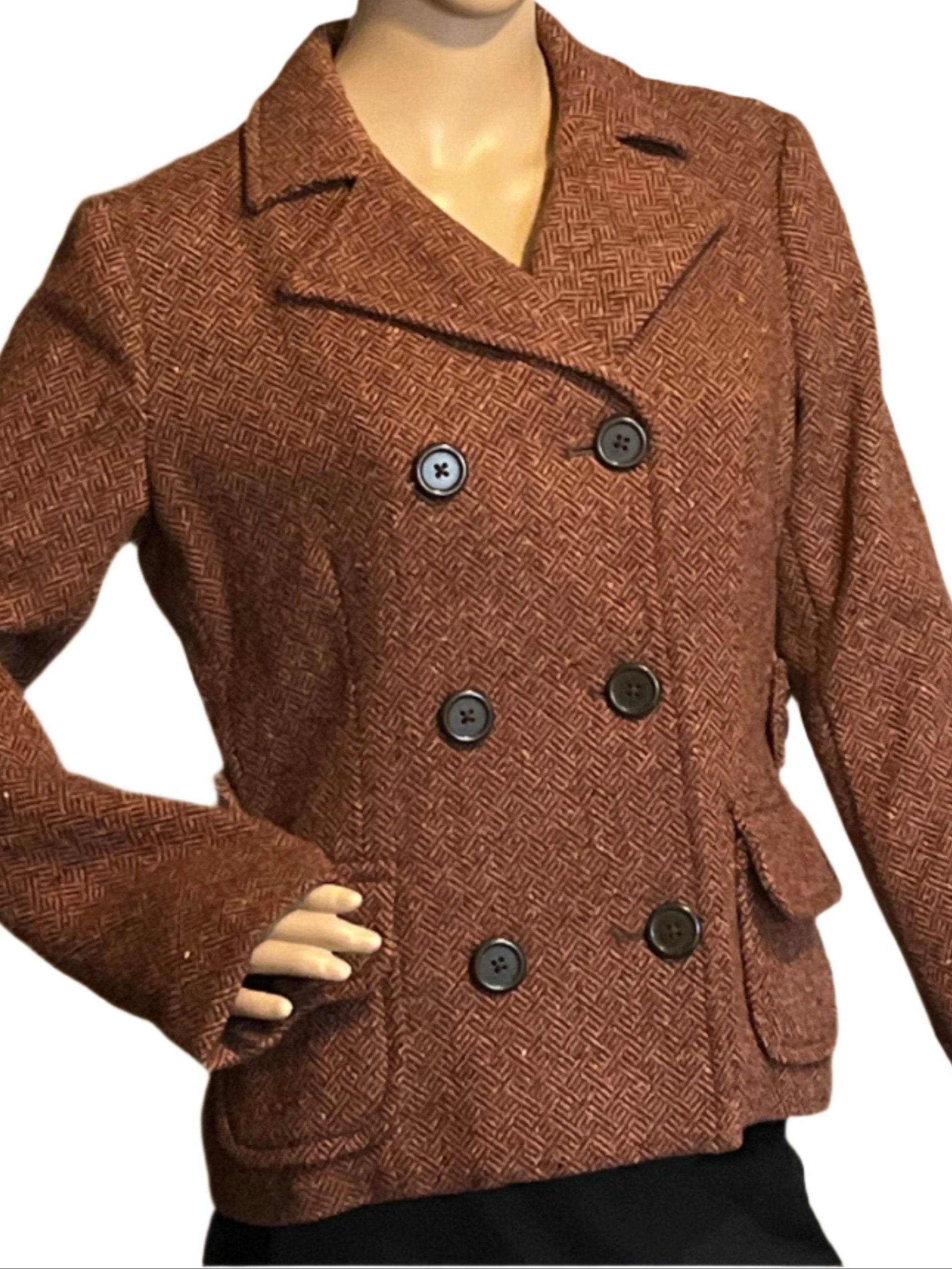 Gap warm and light Brown buttoned  (size 6) pea coat