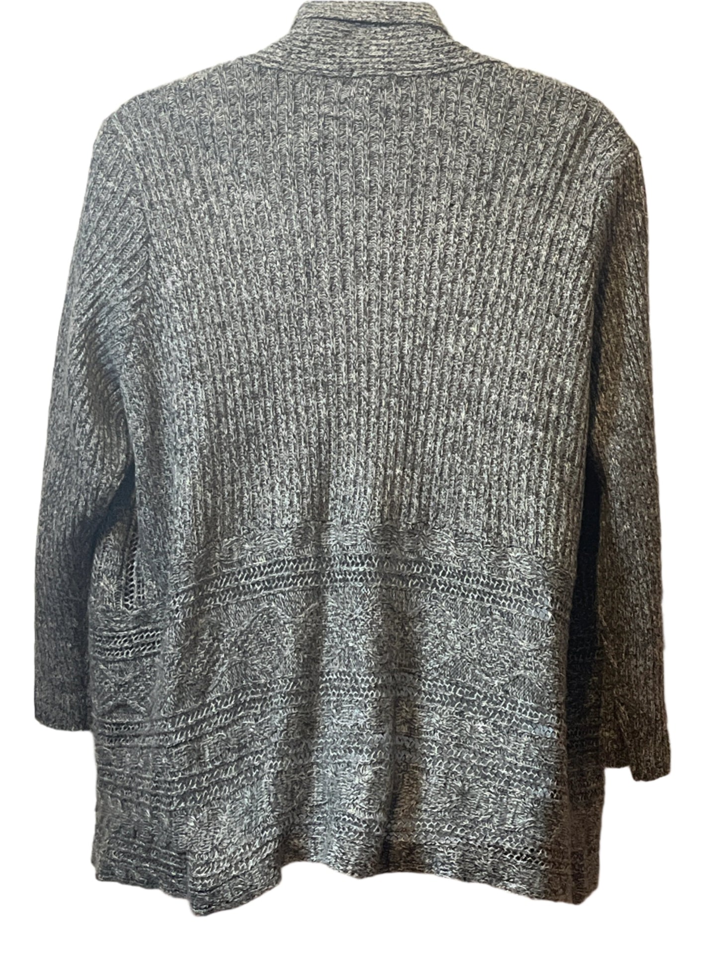 Avenue Gray Loose Woven Open Cardigan (Size 22/24)