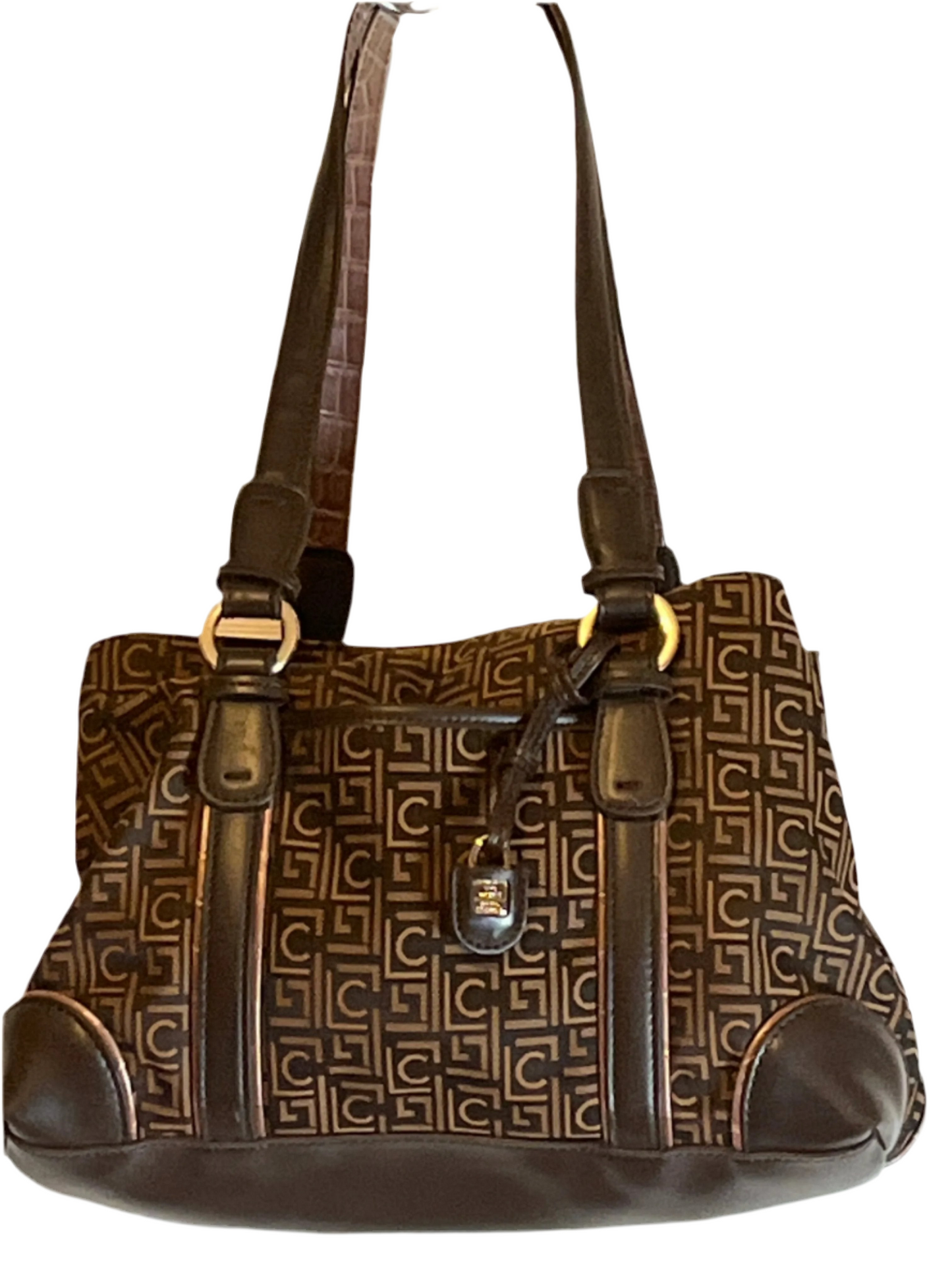 Liz Clairborne Medium Dual zipper/button Brown Over shoulder