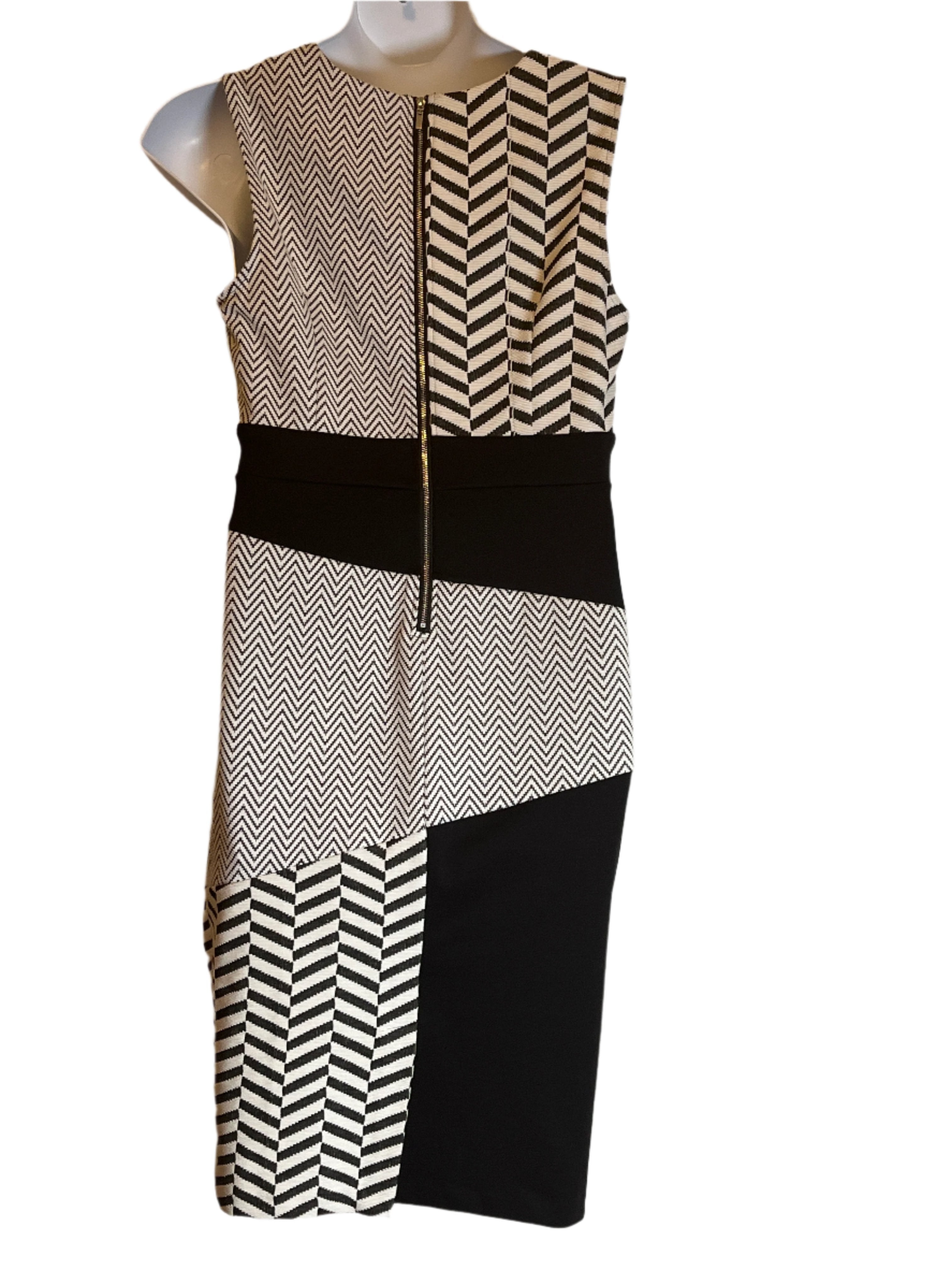 New York & company size L black and white dress