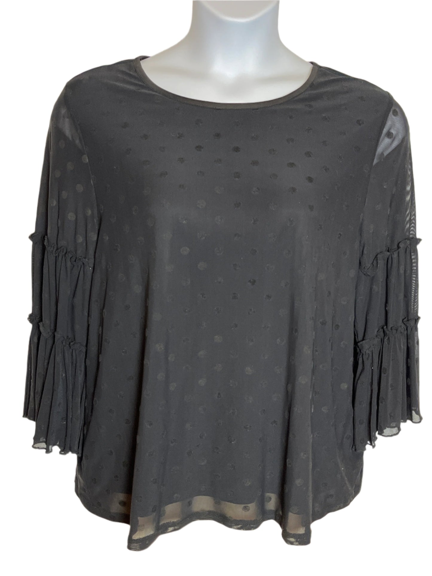 Lane Bryant Black (size 14/16) Pull Over Dressy Shirt with Bell Sleeves