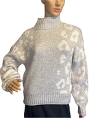 Nine West Light Gray and White Pull over Cowl Neck light Sweater(Size S)