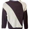 Liz Claiborne Brown and Beige Long Sleeves Pull over Swan Neck Sweater(Size L)