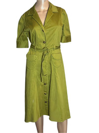 Liz Claiborne Dresses (Size 6) Green Short Sleeves A-Line Dress