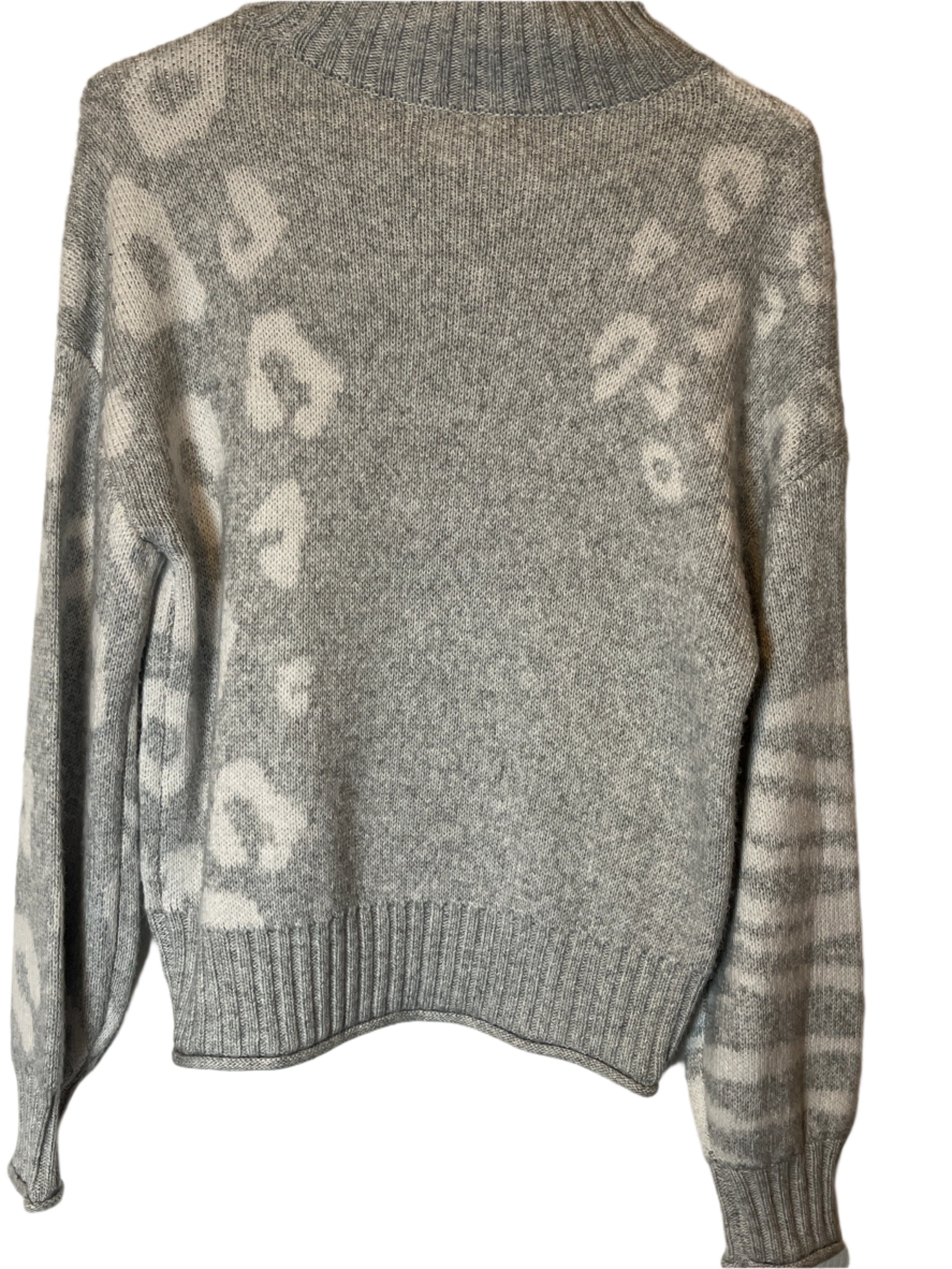 Nine West Light Gray and White Pull over Cowl Neck light Sweater(Size S)