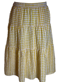 Midi/Tiered Yellow (size medium) Skirt with side pockets