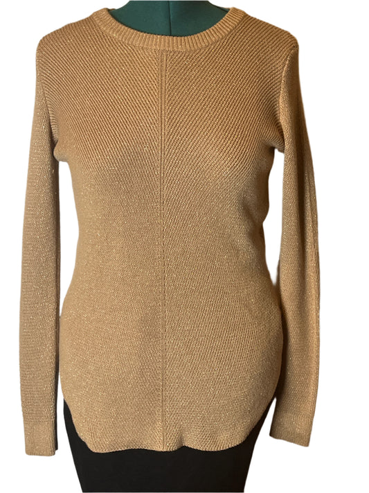 Michael Kors Gold Metallic  Pull Over sweater Sweater for women (Size Small)