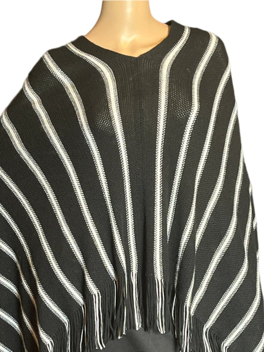 Black and White striped Charter Club Shawl(one size)