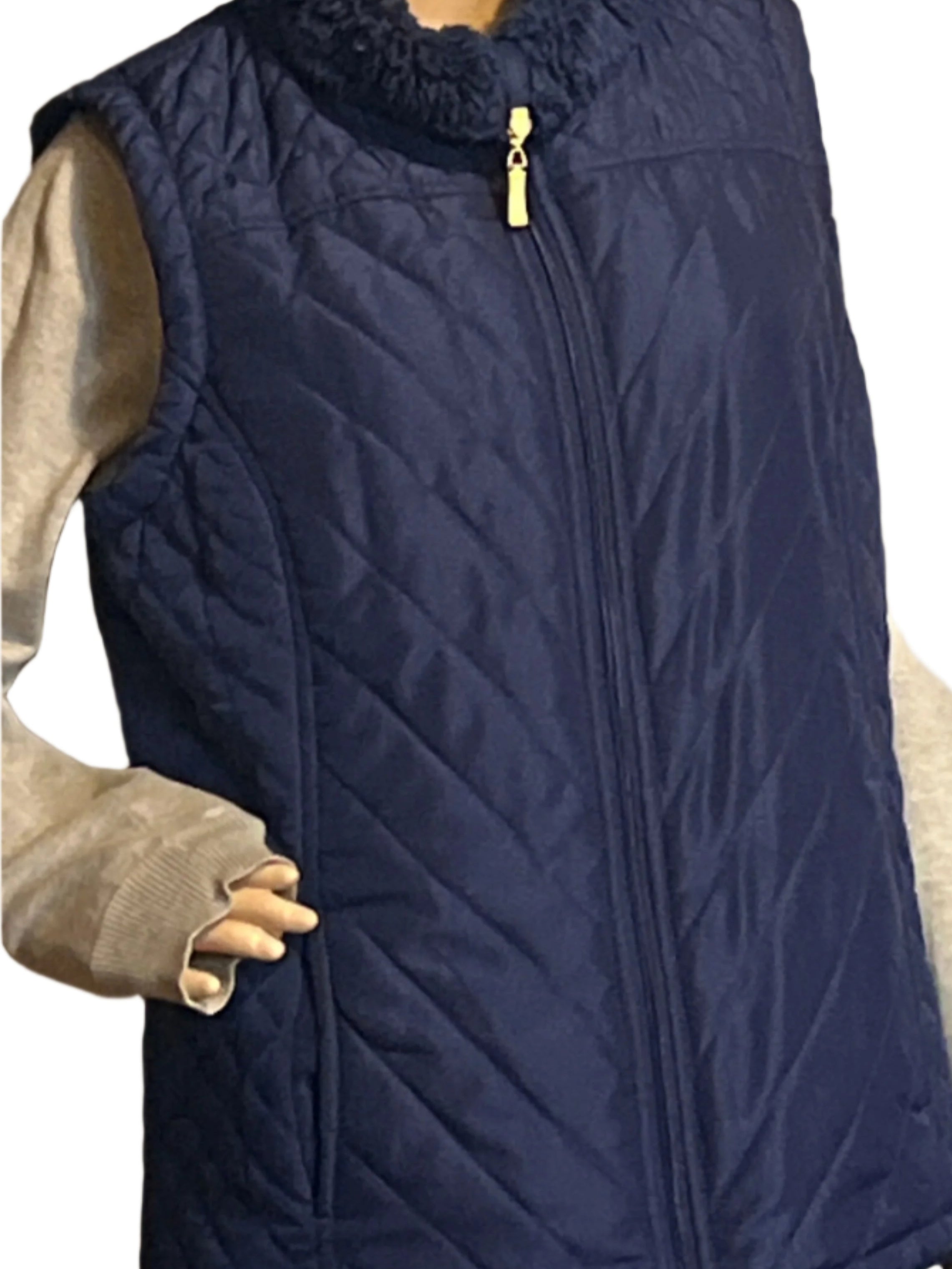 Denim & Co Women’s Blue insulated Outwear/Vest(size Medium)